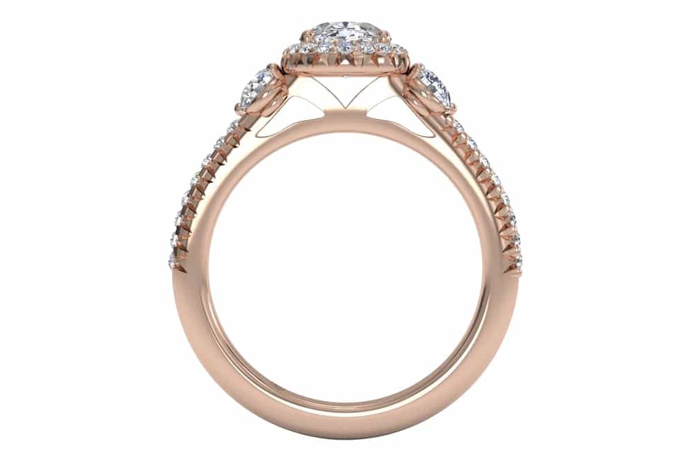 18kt rose gold/oval/front