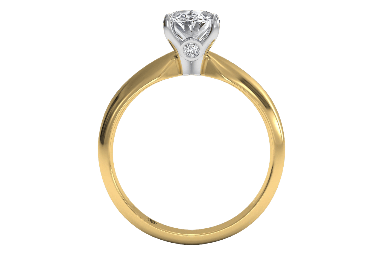 18kt yellow gold/oval/front