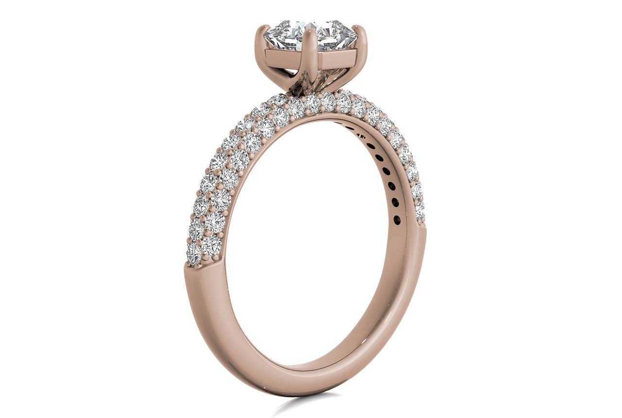 18kt rose gold/radiant/side
