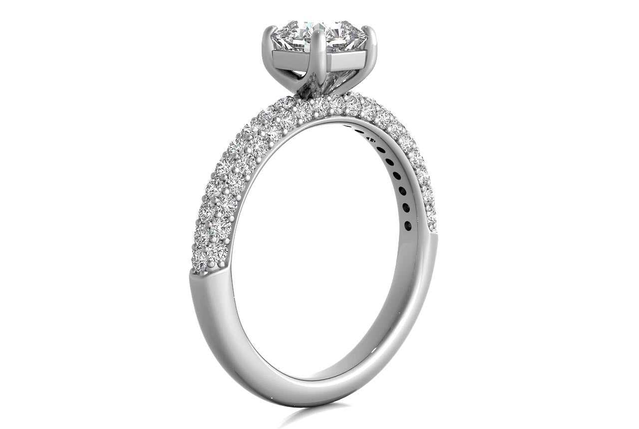 14kt white gold/18kt white gold/platinum/radiant/side