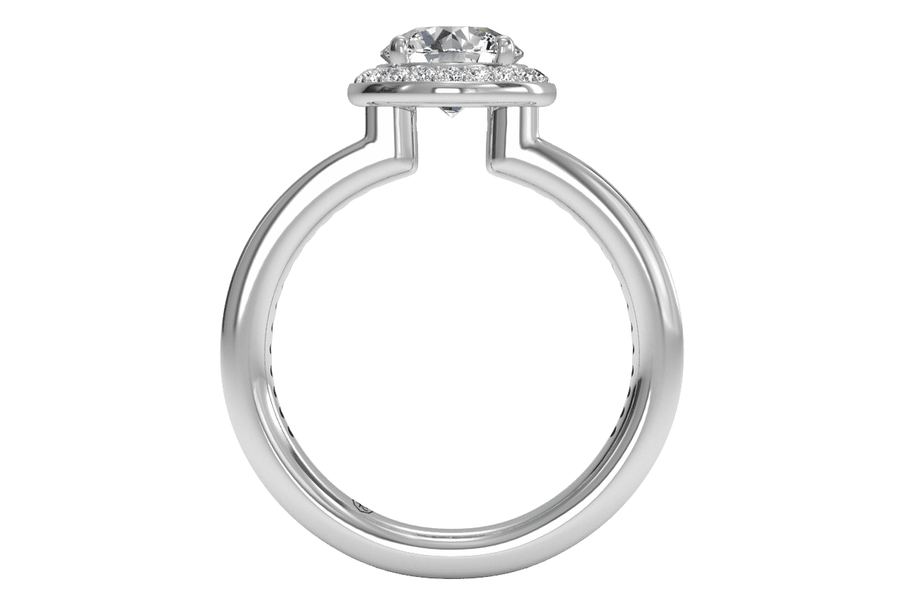 18kt white gold/round/front