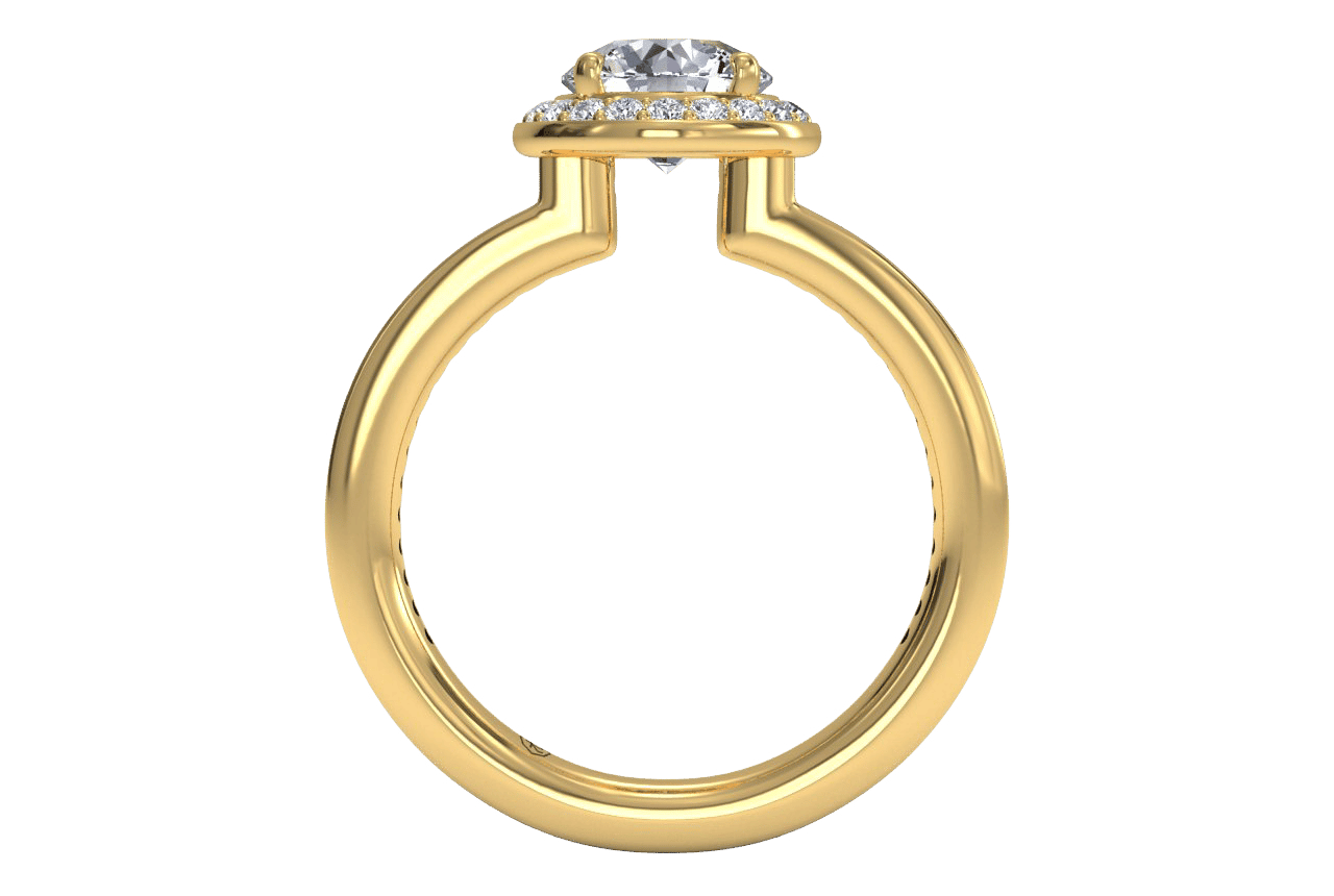 18kt yellow gold/round/front