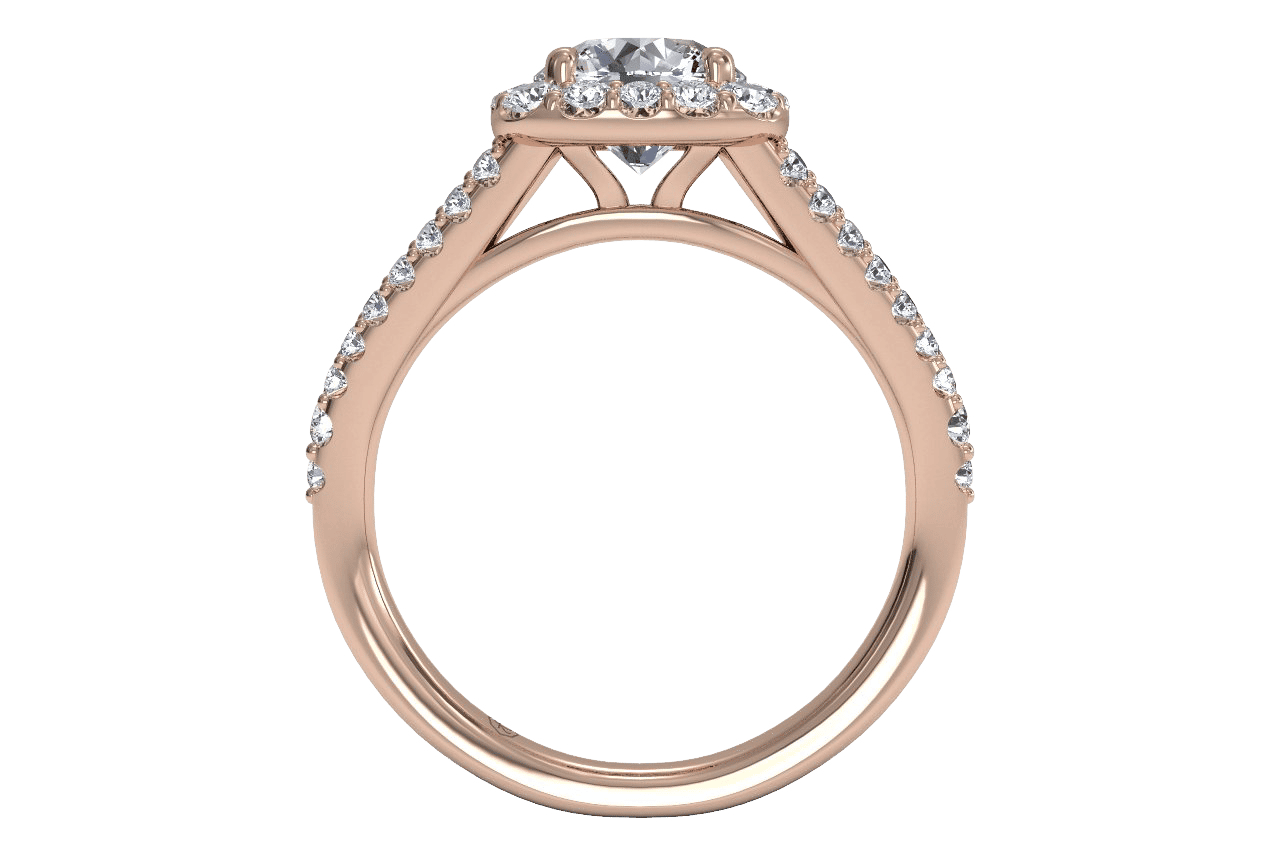 18kt rose gold/round/front