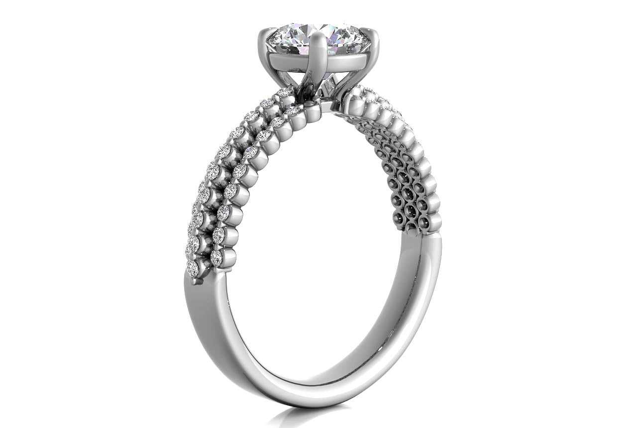 14kt White Gold / Round / Front