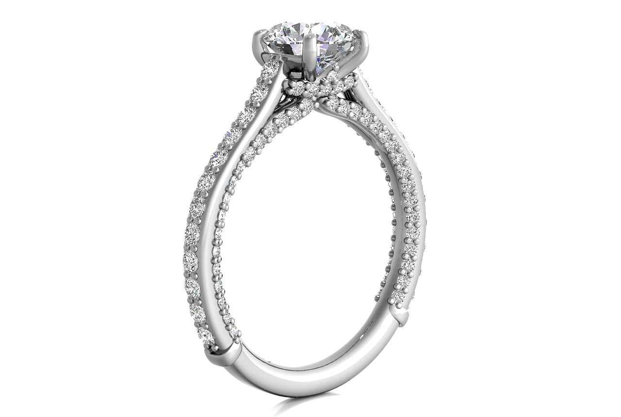 14kt White Gold / Round / Front