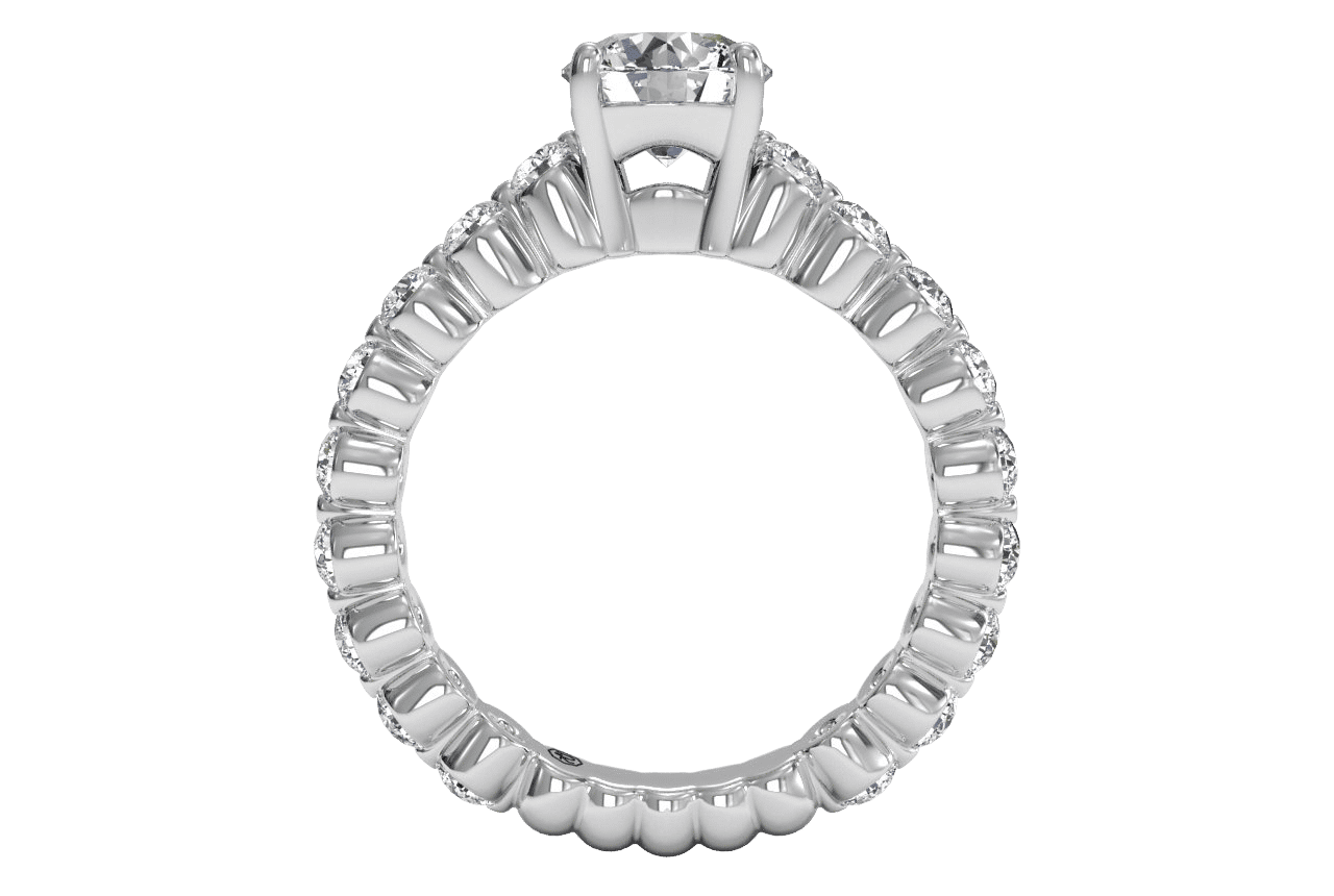 18kt White Gold / Round / Front