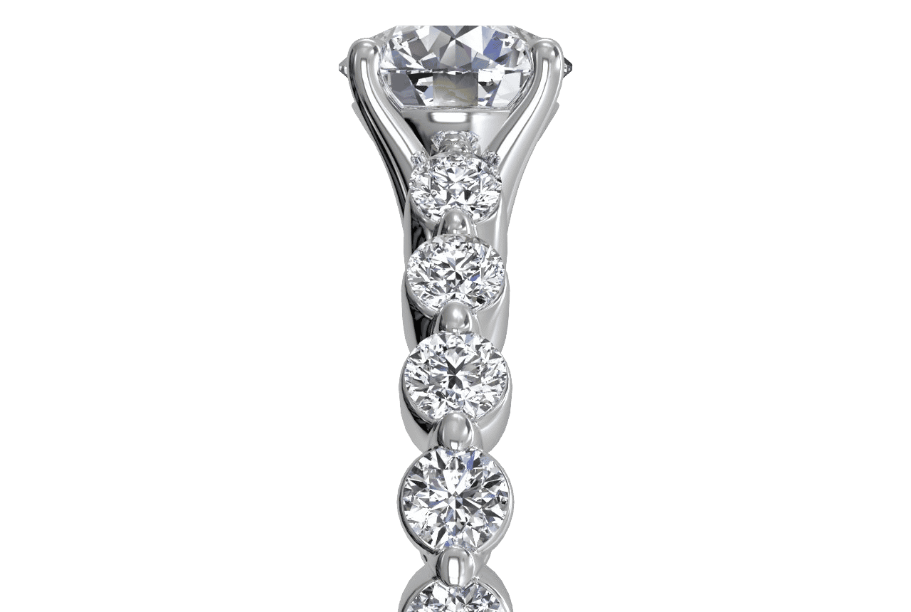 14kt White Gold /18kt white gold/platinum/Round/cushion/Side