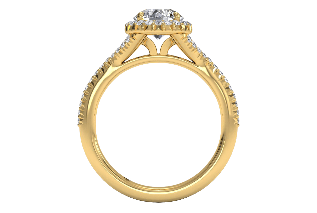 18kt yellow gold/round/front