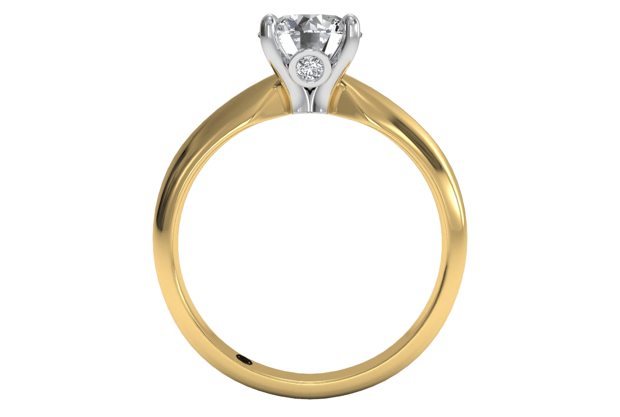 18kt yellow gold/round/front