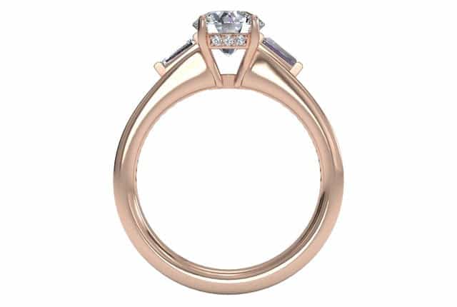 18kt rose gold/round/front