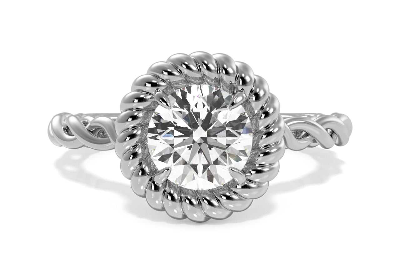 14kt white gold/18kt white gold/platinum/round/top