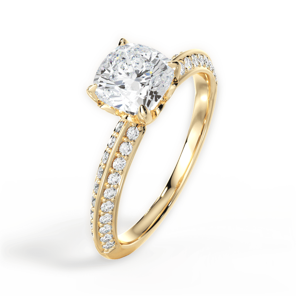 14kt yellow gold/18kt yellow gold/cushion/top