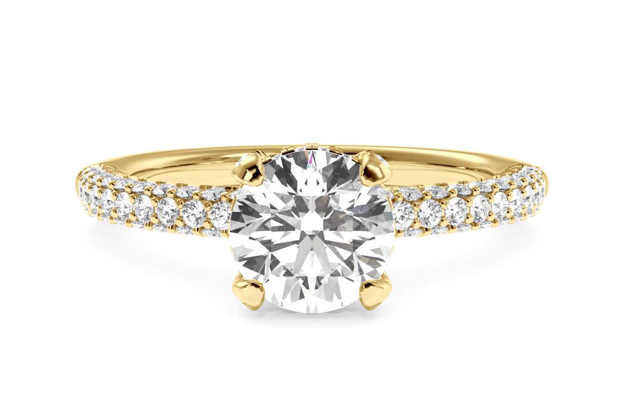 18kt yellow gold/round/top