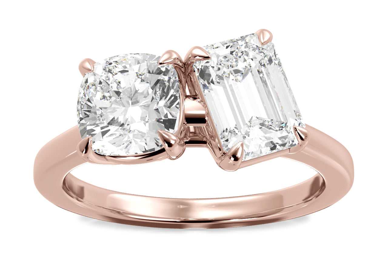 18kt rose gold/emerald/0.50 ctw/0.75 ctw/1.00 ctw/front