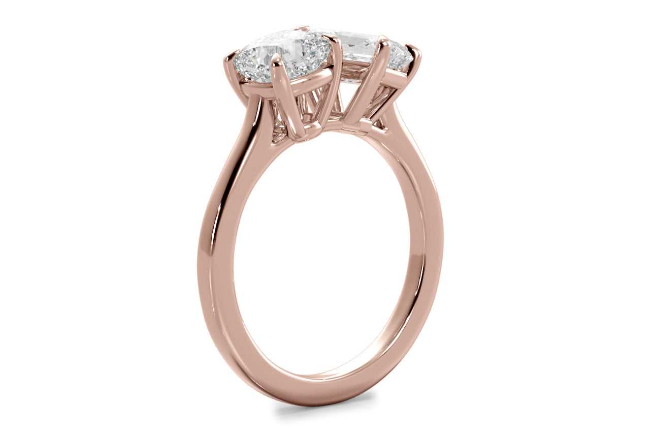 18kt rose gold/radiant/0.50 ctw/0.75 ctw/1.00 ctw/side