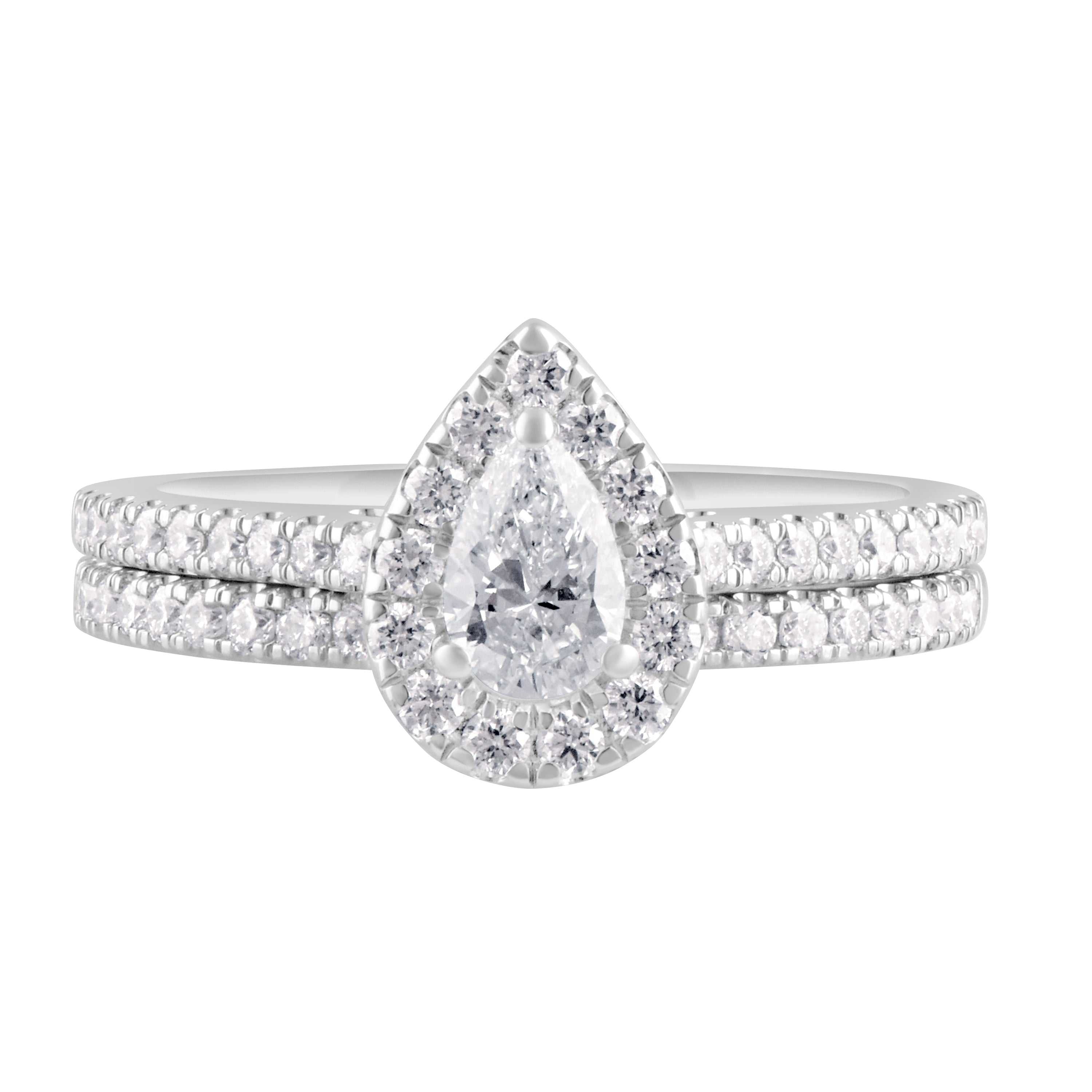 14kt white gold/pear/top