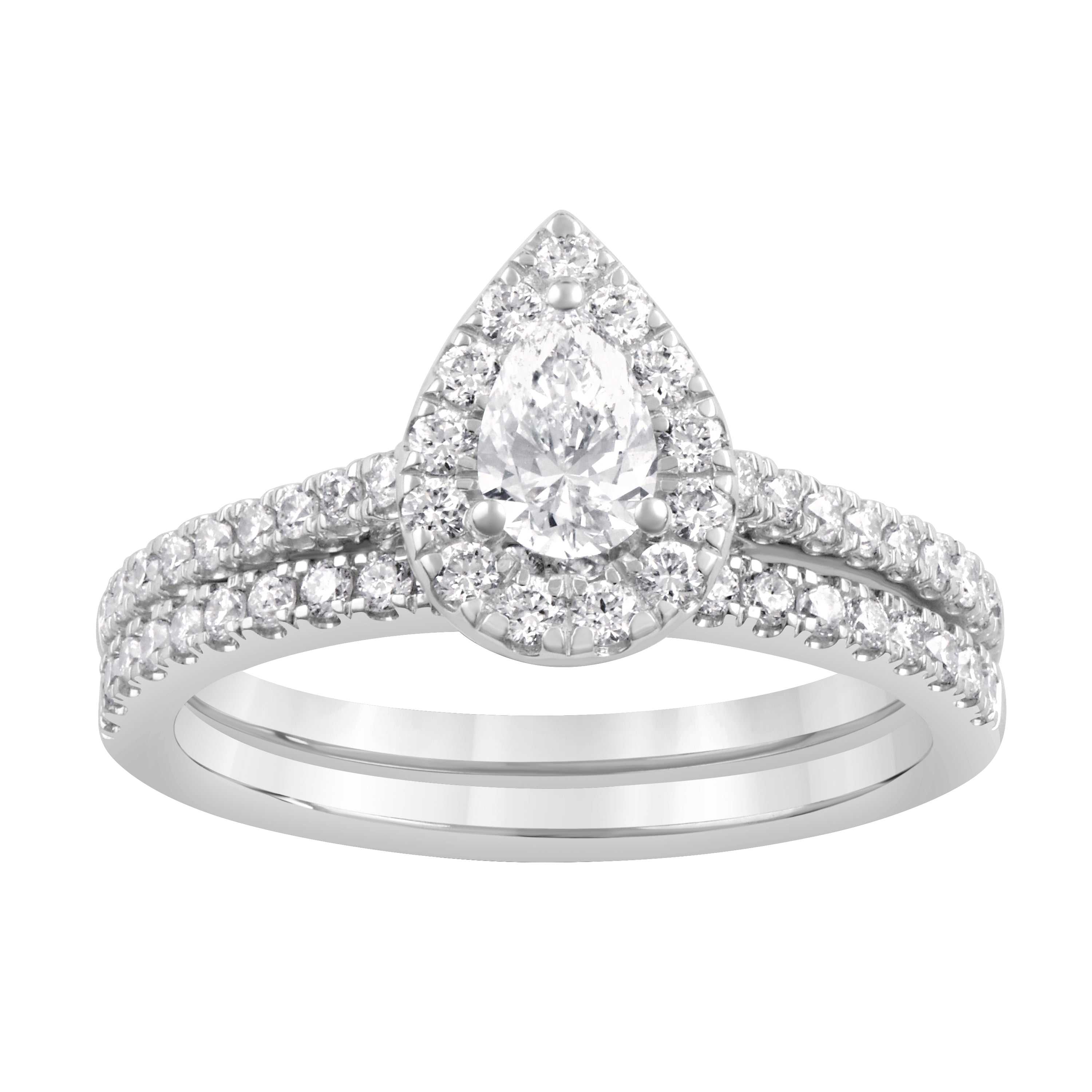 14kt white gold/pear/perspective