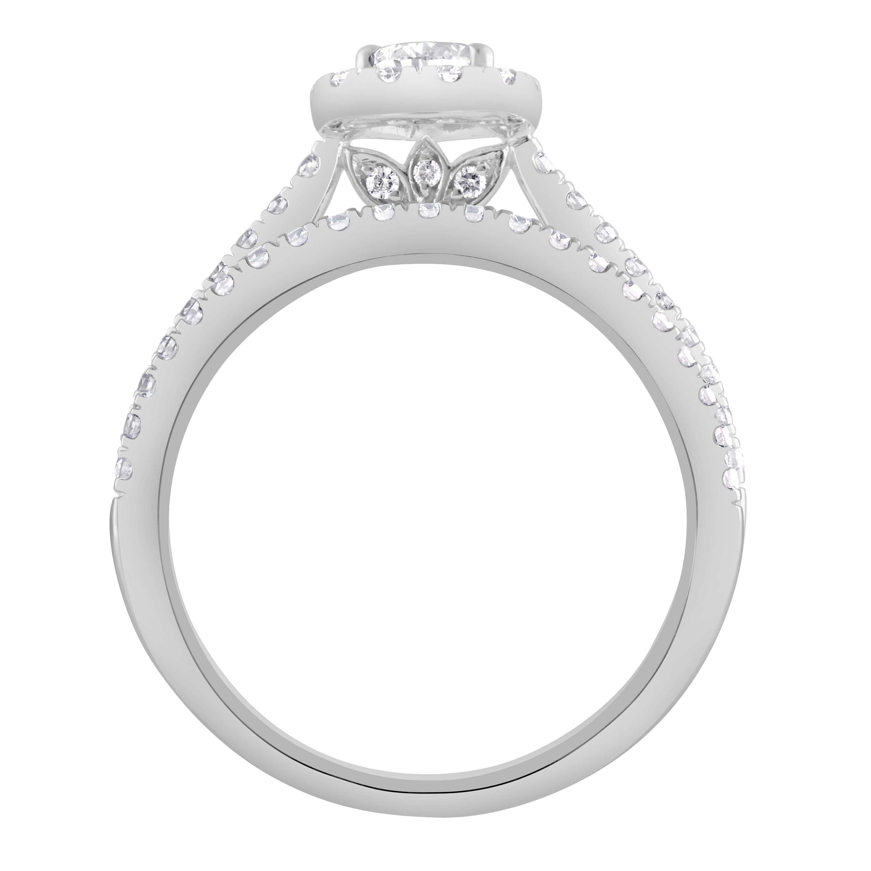 14kt white gold/pear/front