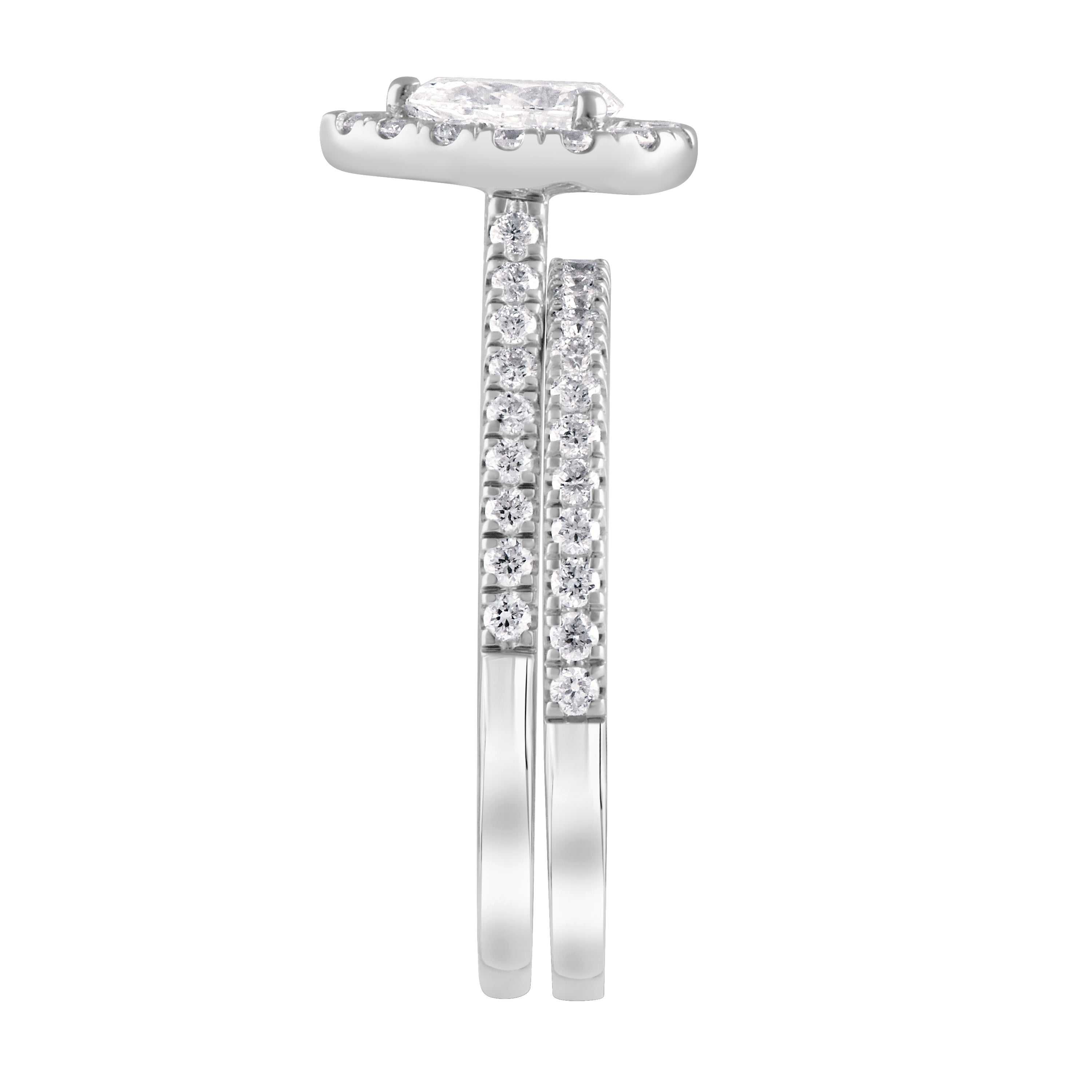 14kt white gold/pear/side