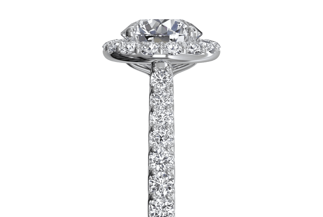 14kt white gold/18kt white gold/platinum / round / side