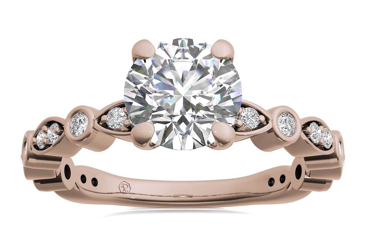 18kt rose gold/round/front