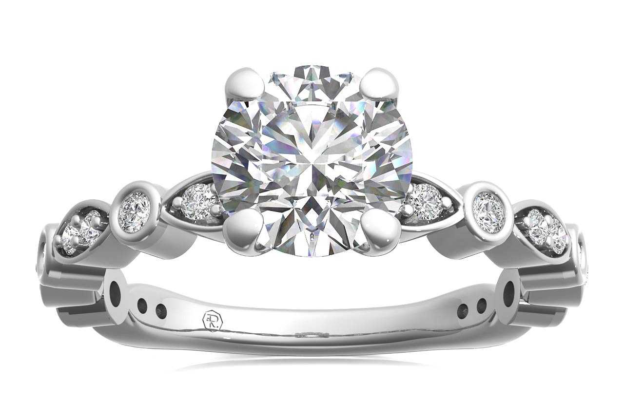 14kt white gold/18kt white gold/platinum/round/front
