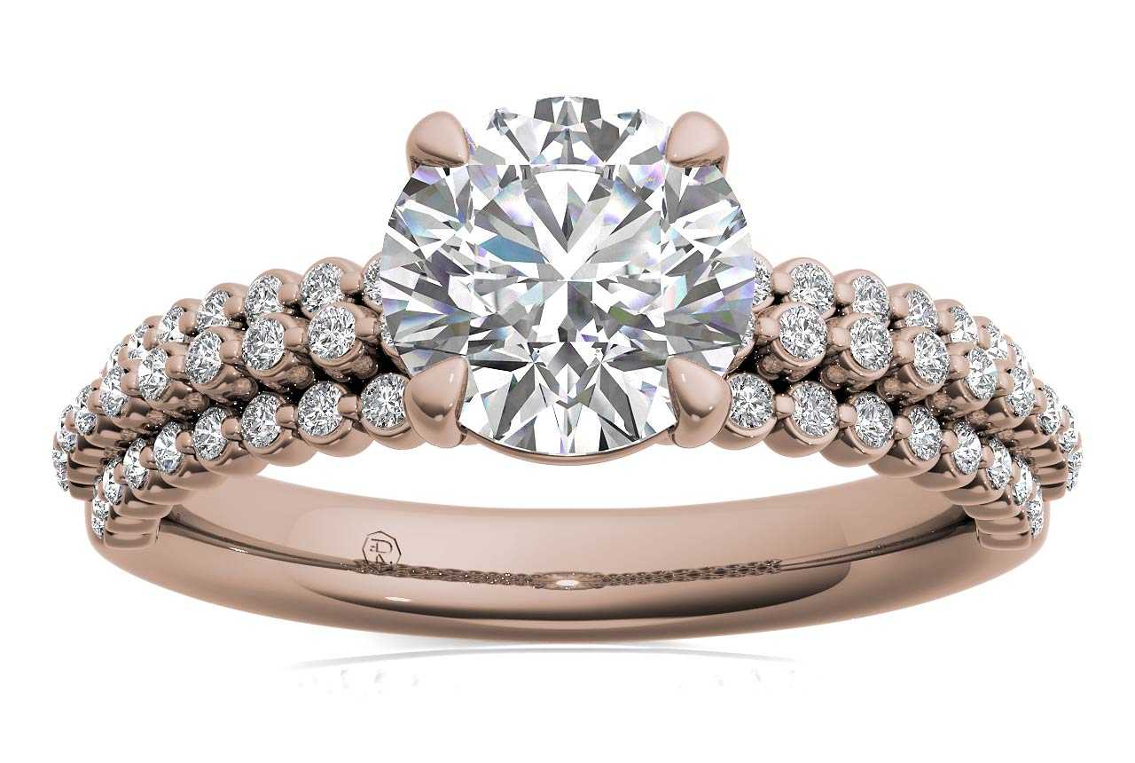 18kt rose gold/round/front