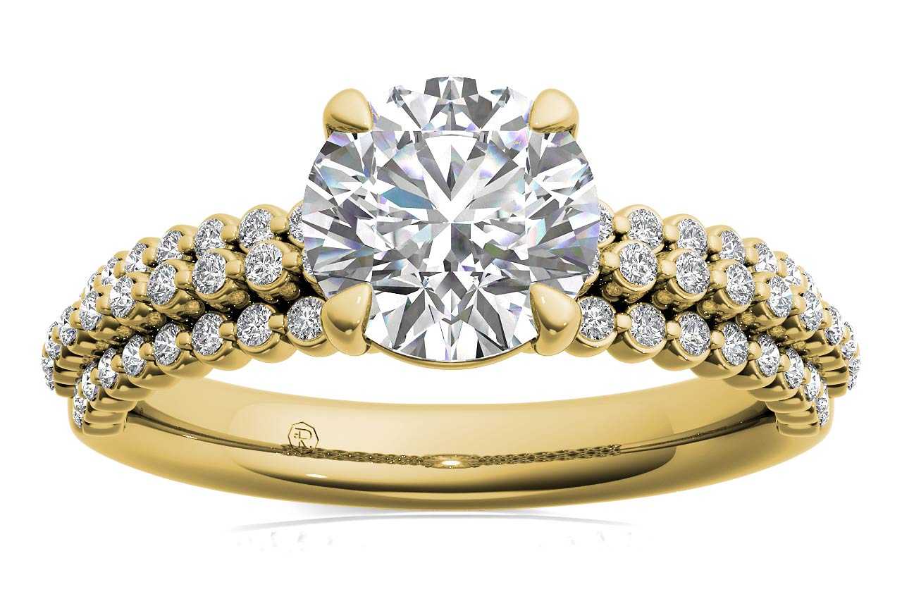 18kt yellow gold/round/front