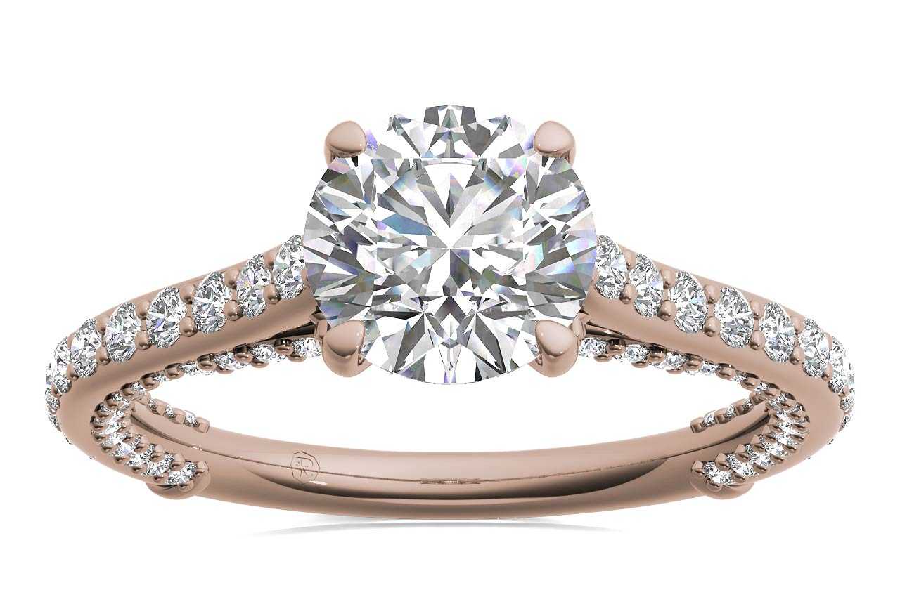 18kt rose gold/round/front