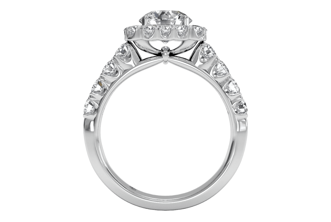 18kt white gold/round/front