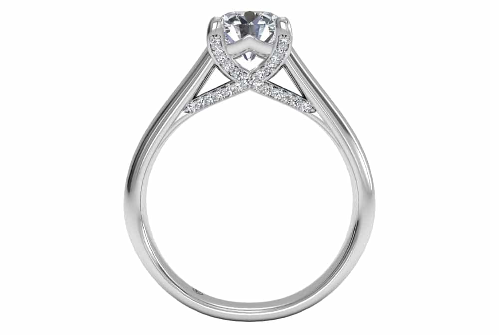 14kt White Gold / Round / Front