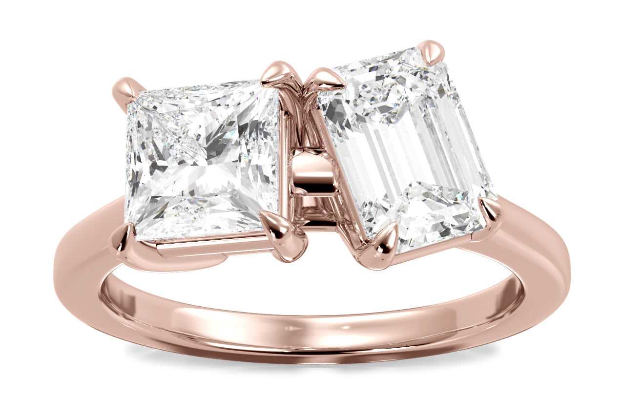 18kt rose gold/emerald/0.50 ctw/0.75 ctw/1.00 ctw/front