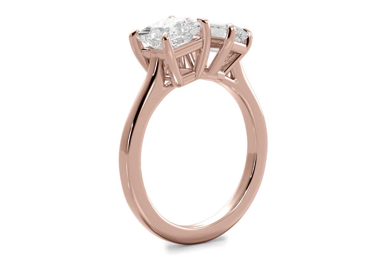 18kt rose gold/emerald/0.50 ctw/0.75 ctw/1.00 ctw/side