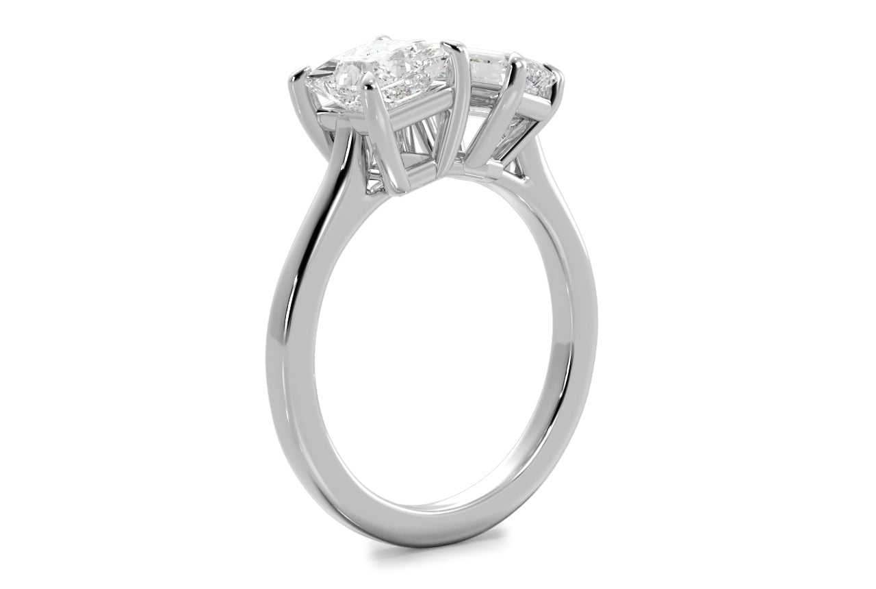 14kt white gold/18kt white gold/platinum/emerald/0.50 ctw/0.75 ctw/1.00 ctw/side