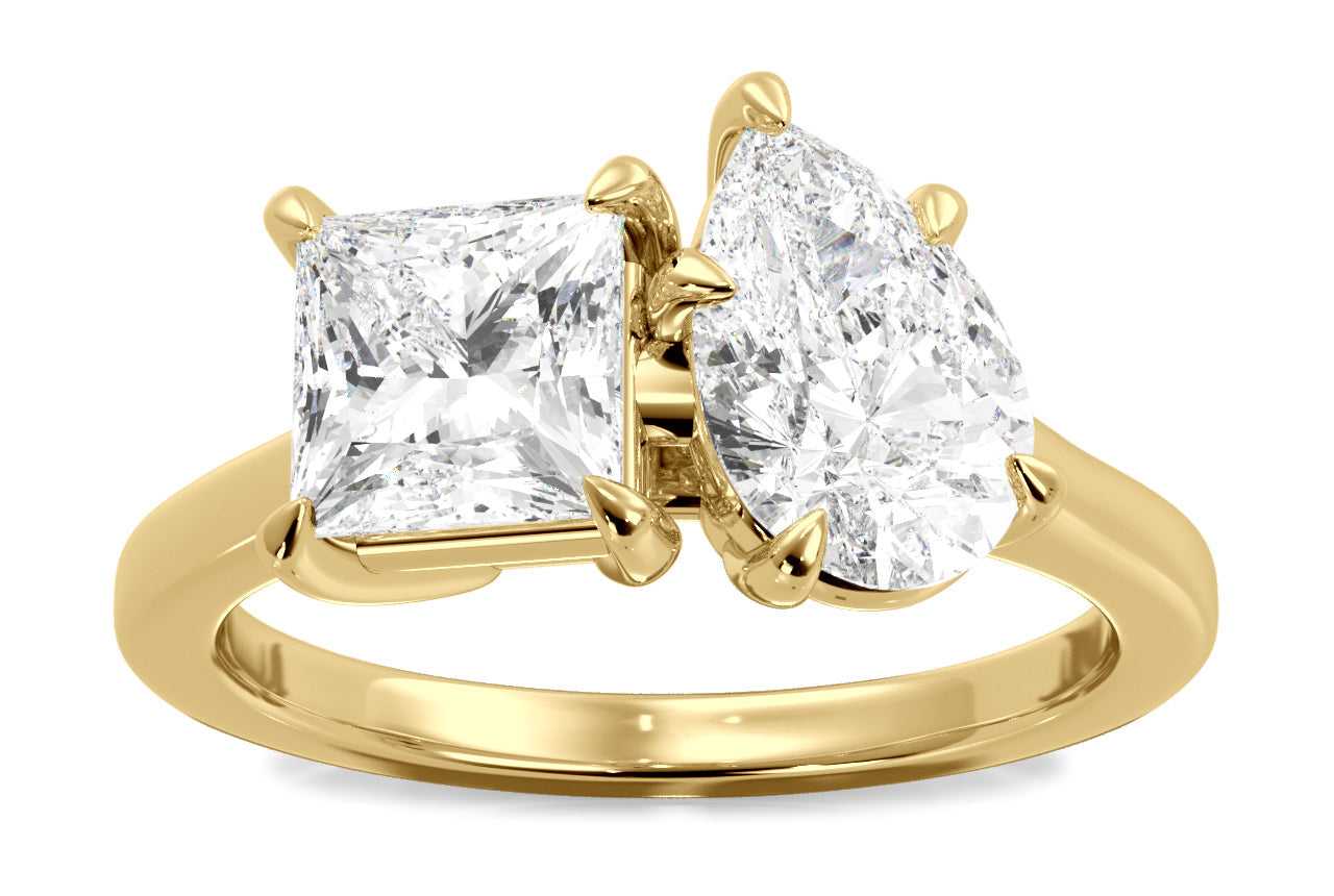 18kt yellow gold/pear/0.50 ctw/0.75 ctw/1.00 ctw/front