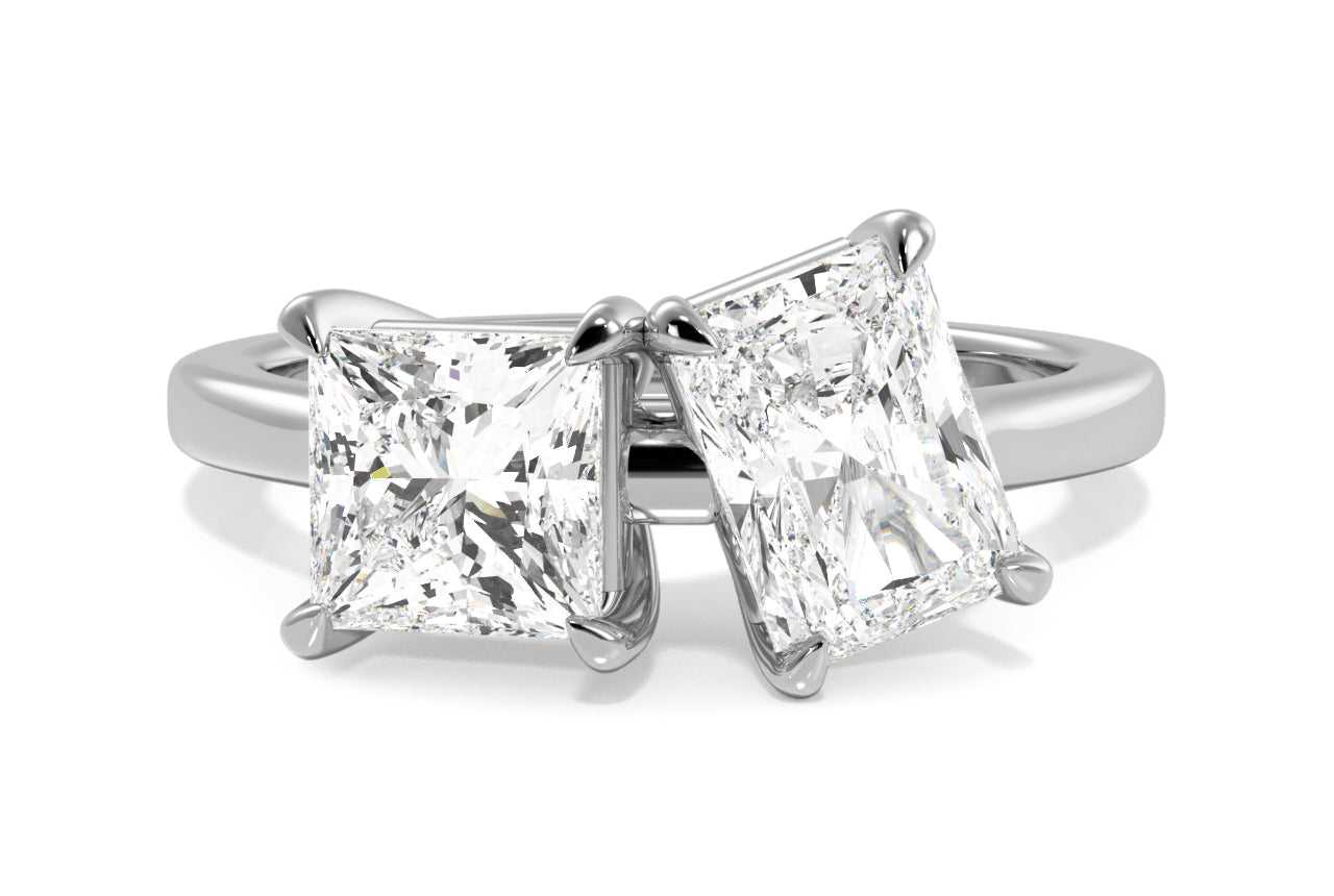 14kt white gold/18kt white gold/platinum/radiant/0.50 ctw/0.75 ctw/1.00 ctw/top