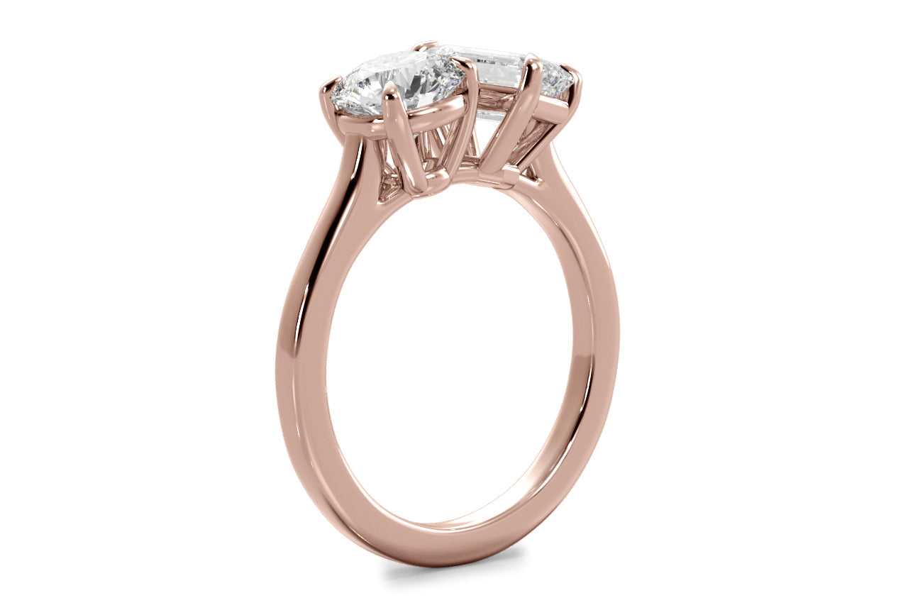 18kt rose gold/emerald/0.50 CTW/0.75 CTW/1.00 CTW/front