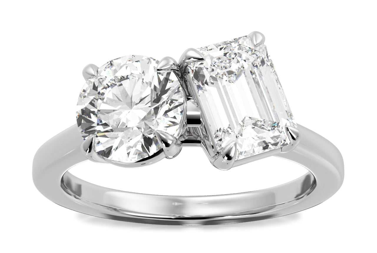 14kt white gold/18kt white gold/platinum/emerald/0.50 CTW/0.75 CTW/1.00 CTW/front