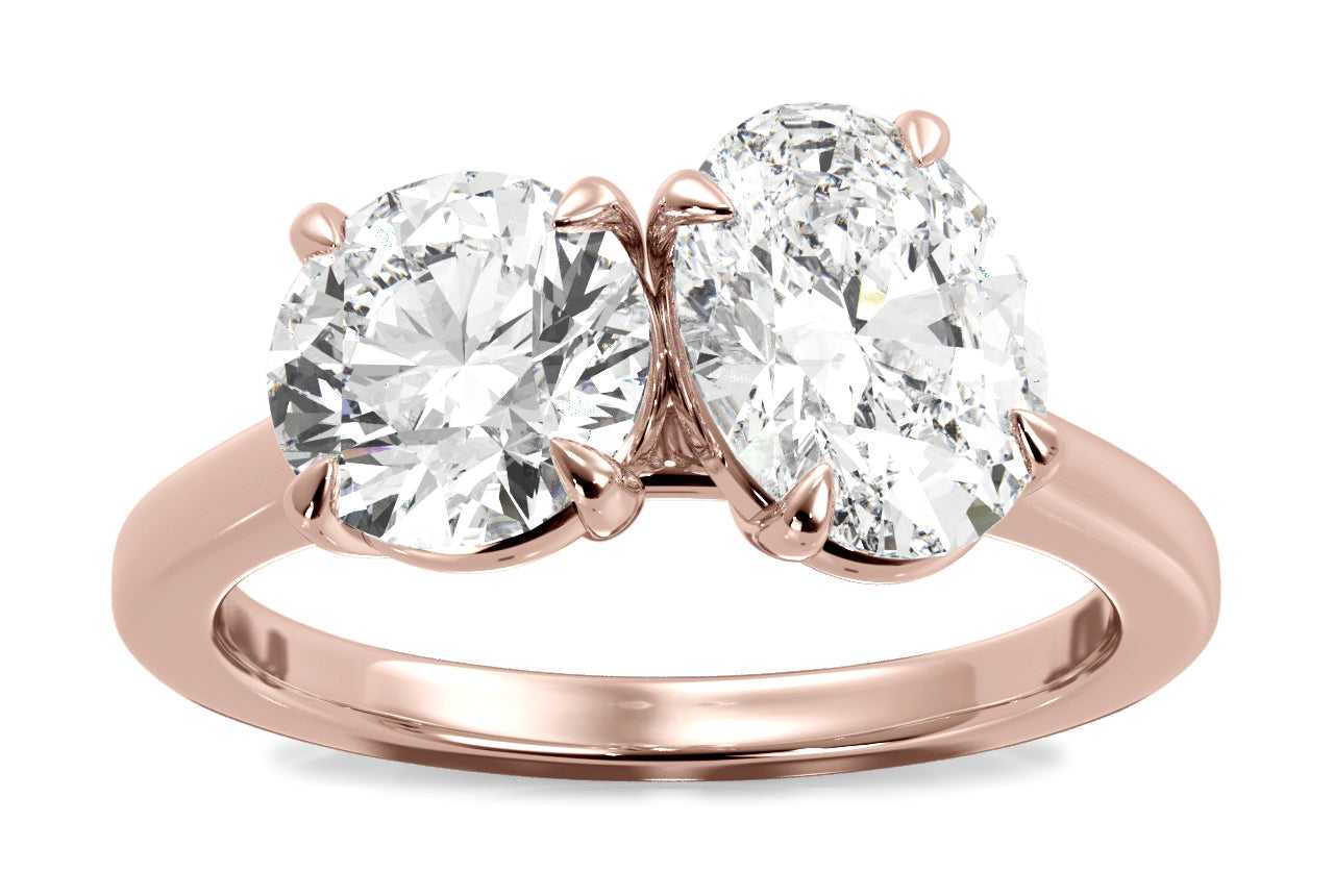 18kt rose gold/oval/0.50 CTW/0.75 CTW/1.00 CTW/front