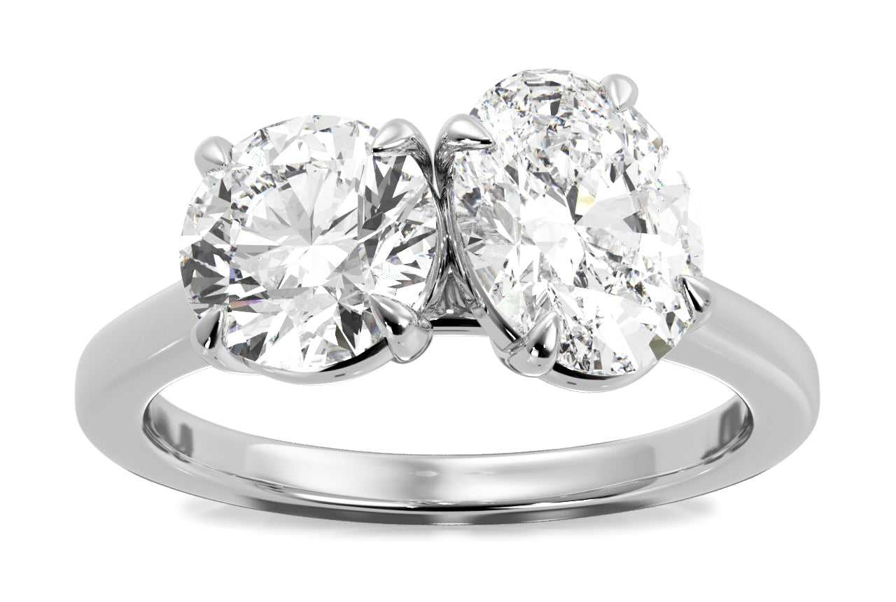14kt white gold/18kt white gold/platinum/oval/0.50 CTW/0.75 CTW/1.00 CTW/front