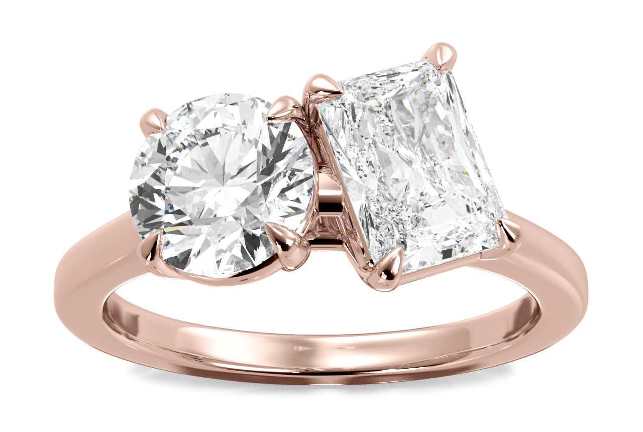 18kt rose gold/radiant/0.50 CTW/0.75 CTW/1.00 CTW/front