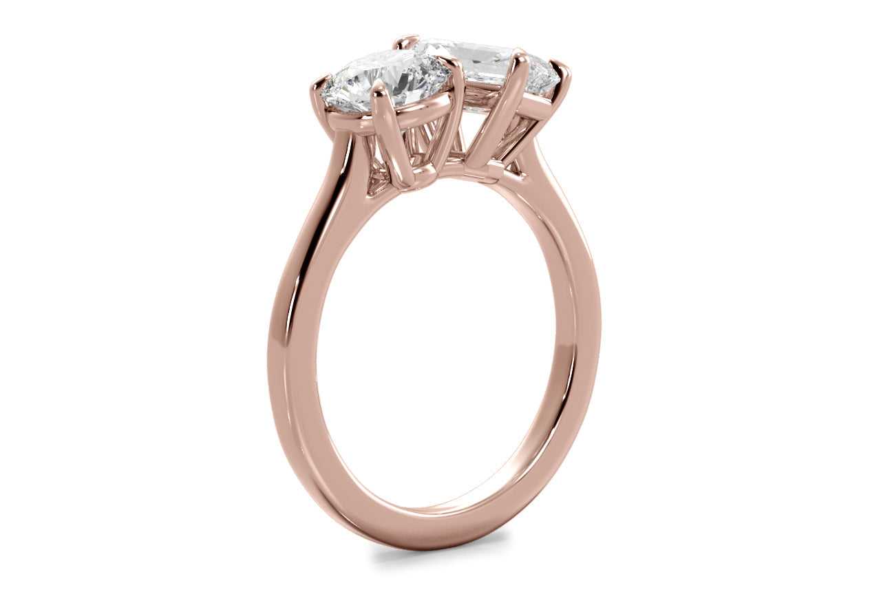 18kt rose gold/radiant/0.50 CTW/0.75 CTW/1.00 CTW/side