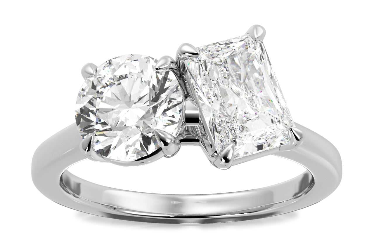 14kt white gold/18kt white gold/platinum/radiant/0.50 CTW/0.75 CTW/1.00 CTW/front