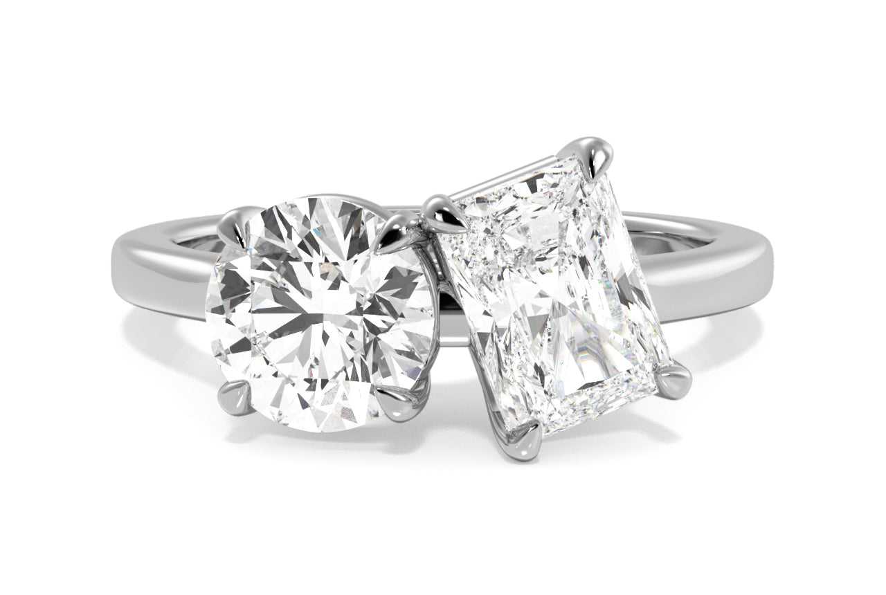 14kt white gold/18kt white gold/platinum/radiant/0.50 CTW/0.75 CTW/1.00 CTW/top