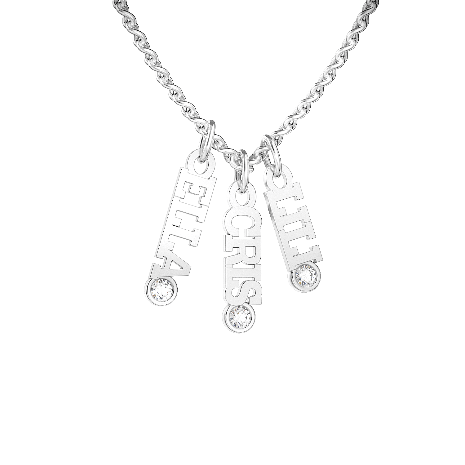 14kt white gold/Necklace - 16-18" Adjustable/Necklace - 18-21" Adjustable/perspective