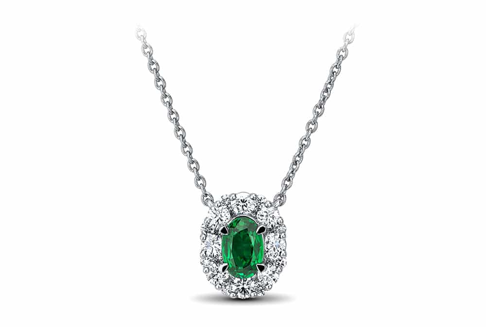 18kt White Gold/Emerald/front