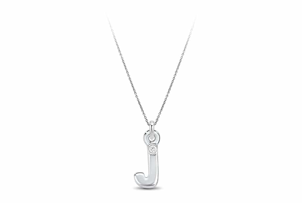 14kt White Gold/J/front