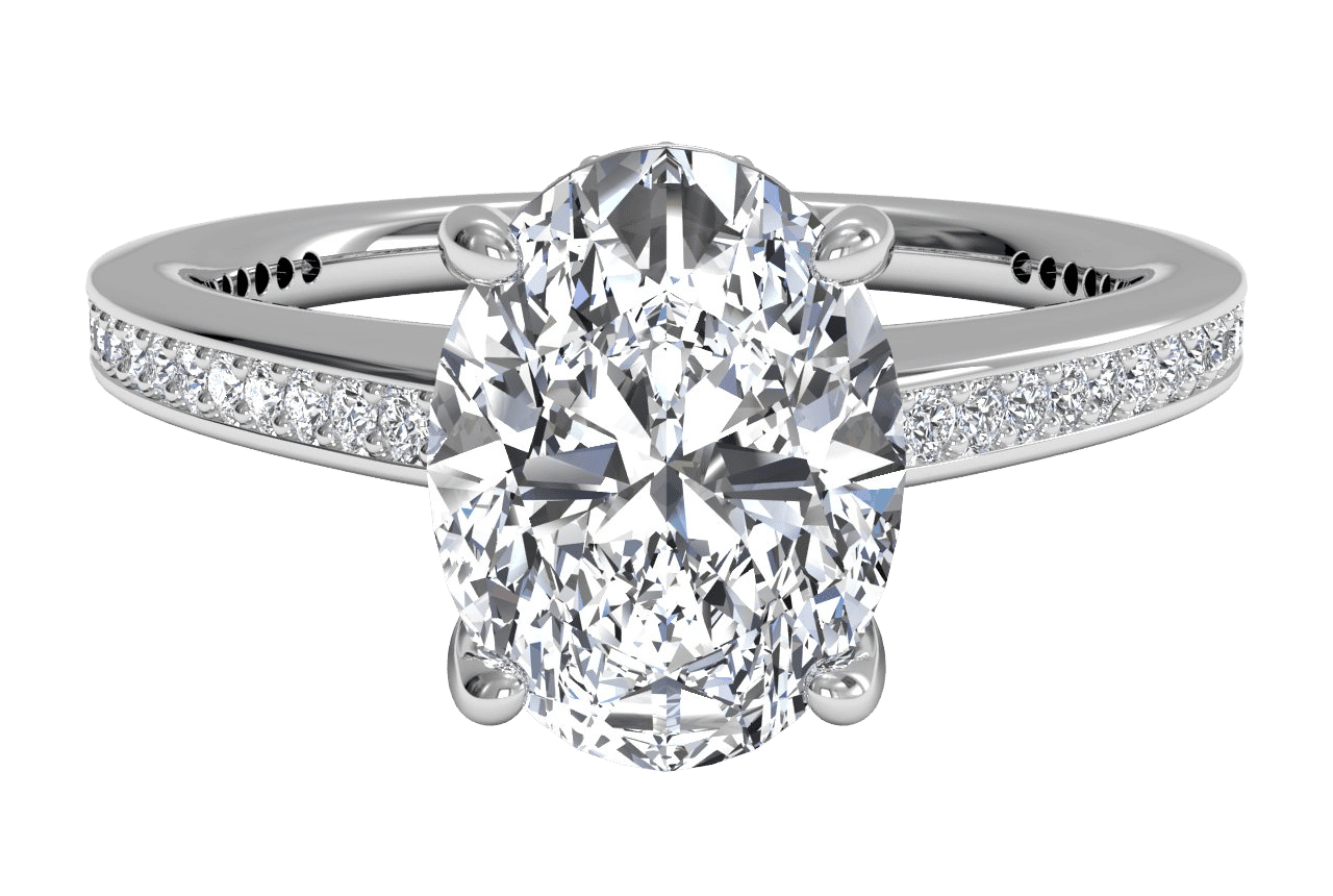 14kt White Gold/oval/top sku 1OZ1966