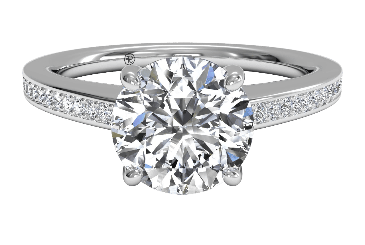 18kt White Gold/round/top
