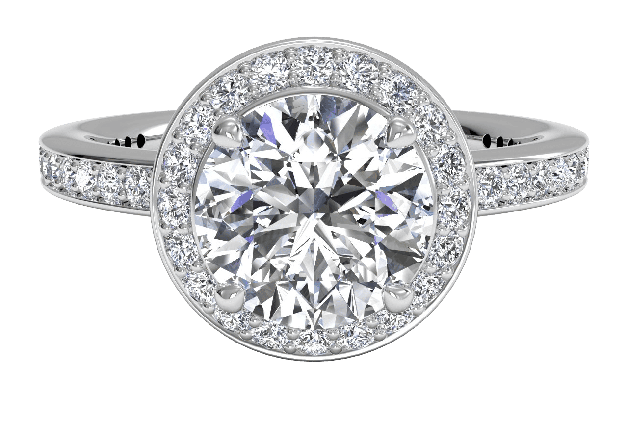 14kt White Gold/round/top